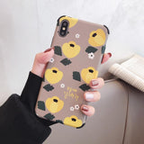 Cute Flower Painting Corner Protection Matte Phone Case Back Cover - iPhone XS Max/XR/XS/X/8 Plus/8/7 Plus/7/6s Plus/6s/6 Plus/6 - halloladies