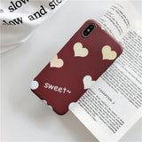 Simple Love Heart SWEET Letter Soft TPU Phone Case Back Cover - iPhone XS Max/XR/XS/X/8 Plus/8/7 Plus/7/6s Plus/6s/6 Plus/6 - halloladies