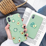 Cute Avocado Matte Soft TPU Phone Case Back Cover - iPhone 11/11 Pro/11 Pro Max/XS Max/XR/XS/X/8 Plus/8/7 Plus/7 - halloladies