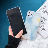 Glitter Gold Foil Simple Flower Marble Phone Case Back Cover for iPhone 11 Pro Max/11 Pro/11/XS Max/XR/XS/X/8 Plus/8/7 Plus/7 - halloladies