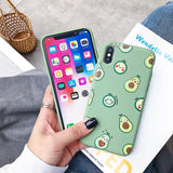 Cute Avocado Matte Soft TPU Phone Case Back Cover - iPhone 11/11 Pro/11 Pro Max/XS Max/XR/XS/X/8 Plus/8/7 Plus/7 - halloladies