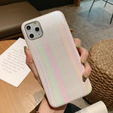 Colorful Rainbow Rough Phone Case Back Cover - iPhone 11 Pro Max/11 Pro/11/XS Max/XR/XS/X/8 Plus/8/7 Plus/7 - halloladies
