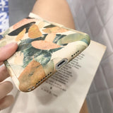 Retro Leaves 360 Full Body Phone Case Back Cover for iPhone 11 Pro Max/11 Pro/11/XS Max/XR/XS/X/8 Plus/8/7 Plus/7 - halloladies