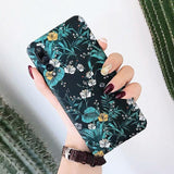 Retro Luminous Flower Leaf Hard Phone Case Back Cover for iPhone 11/11 Pro/11 Pro Max/XS Max/XR/XS/X/8 Plus/8/7 Plus/7 - halloladies