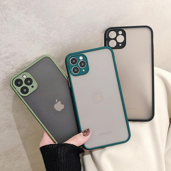 Simple Contrat Candy Color Matte Hard Phone Case Back Cover for iPhone 11/11 Pro/11 Pro Max/XS Max/XR/XS/X/8 Plus/8/7 Plus/7 - halloladies