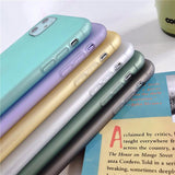 Simple Solid Color Liquid Silicone Matte Transparent Phone Case Back Cover - iPhone 11/11 Pro/11 Pro Max/XS Max/XR/XS/X/8 Plus/8/7 Plus/7 - halloladies