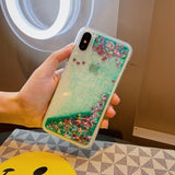 Liquid Quicksand Bling Love Heart Star Soft Phone Case Back Cover - iPhone 11/11 Pro/11 Pro Max/XS Max/XR/XS/X/8 Plus/8/7 Plus/7 - halloladies