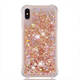 Glitter Liquid Quicksands Shock Absorb TPU Phone Case Back Cover for iPhone XS Max/XR/XS/X/8 Plus/8/7 Plus/7/6s Plus/6s/6 Plus/6 - halloladies