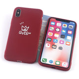 Candy Color King Queen Crown Phone Case Back Cover - iPhone 11/11 Pro/11 Pro Max/XS Max/XR/XS/X/8 Plus/8/7 Plus/7 - halloladies
