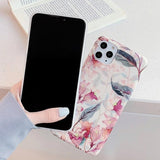 Red Retro Flower Marble TPU Phone Case Back Cover for iPhone 11 Pro Max/11 Pro/11/XS Max/XR/XS/X/8 Plus/8/7 Plus/7 - halloladies