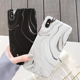 Simple Marble Line Phone Case Back Cover - iPhone 11 Pro Max/11 Pro/11/XS Max/XR/XS/X/8 Plus/8/7 Plus/7/6s Plus/6s/6 Plus/6 - halloladies