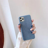 Solid Color Fabric Soft Phone Case Back Cover - iPhone 12 Pro Max/12 Pro/12/12 Mini/SE/11 Pro Max/11 Pro/11/XS Max/XR/XS/X/8 Plus/8 - halloladies