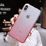 Shining Gradient Diamond Framework Clear iPhone Case Back Cover for XS Max/XR/XS/X/8 Plus/8/7 Plus/7/6s Plus/6s/6 Plus/6 - halloladies