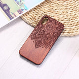 Engraved Natural Wood Soft Edge Phone Case Back Cover - iPhone 11/11 Pro/11 Pro Max/XS Max/XR/XS/X/8 Plus/8/7 Plus/7 - halloladies