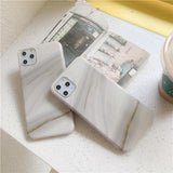 Simple Gradient Marble White Phone Case Back Cover - iPhone 11 Pro Max/11 Pro/11/XS Max/XR/XS/X/8 Plus/8/7 Plus/7 - halloladies