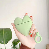 Airpods 3D Cute Love Heart Wireless Bluetooth Earphone Cases with Key Ring Lanyard - Candy Color - halloladies
