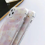 Glitter Powder Gold Foil Marble Phone Case Back Cover for iPhone 11 Pro Max/11 Pro/11/XS Max/XR/XS/X/8 Plus/8/7 Plus/7 - halloladies