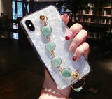 Diamond Wristband Shell Soft Phone Case Back Cover for iPhone 11 Pro Max/11 Pro/11/XS Max/XR/XS/X/8 Plus/8/7 Plus/7 - halloladies
