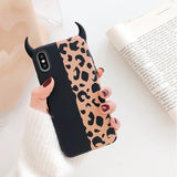 Devil Ear Leopard Pattern Phone Case Back Cover - iPhone XS Max/XR/XS/X/8 Plus/8/7 Plus/7/6s Plus/6s/6 Plus/6 - halloladies