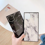 Luxury Square Classic Marble TPU Phone Case Back Cover for iPhone 11/11 Pro/11 Pro Max/XS Max/XR/XS/X/8 Plus/8/7 Plus/7 - halloladies