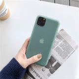 Candy Frosted Solid Color Soft Phone Case Back Cover for iPhone 12 Pro Max/12 Pro/12/12 Mini/SE/11 Pro Max/11 Pro/11/XS Max/XR/XS/X/8 Plus/8 - halloladies