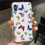 Colorful Butterfly Transparent Soft Silicone Phone Case Back Cover for iPhone 12 Pro Max/12 Pro/12/12 Mini/SE/11 Pro Max/11 Pro/11/XS Max/XR/XS/X/8 Plus/8 - halloladies