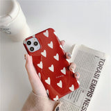 Love Heart Glossy Cute Soft Phone Case Back Cover for iPhone 12 Pro Max/12 Pro/12/12 Mini/SE/11 Pro Max/11 Pro/11/XS Max/XR/XS/X/8 Plus/8 - halloladies