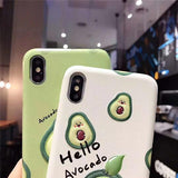 Cute Cartoon 3D Avocado Fruit Pattern TPU Phone Case Back Cover for iPhone XS Max/XR/XS/X/8 Plus/8/7 Plus/7/6s Plus/6s/6 Plus/6 - halloladies