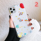 Cute Cartoon Planet Clear Universe Starry Sky Soft Phone Case Back Cover - iPhone 12/12pro/12pro max/12 mini/11/11 Pro/11 Pro Max/XS Max/XR/XS/X/8 Plus/8/7 Plus/7 - halloladies