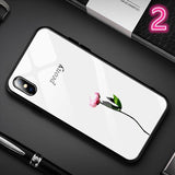 Tempered Glass Flowers Plants Phone Case Back Cover for iPhone 12 Pro Max/12 Pro/12/12 Mini/SE/11 Pro Max/11 Pro/11/XS Max/XR/XS/X/8 Plus/8 - halloladies