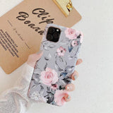 Vintage Flower Leaves Phone Case Back Cover for iPhone 11 Pro Max/11 Pro/11/XS Max/XR/XS/X/8 Plus/8/7 Plus/7/6s Plus/6s/6 Plus/6 - halloladies