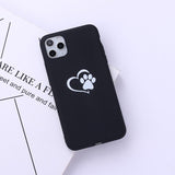 Simple Candy Color Cat Paw Love Heart Soft Phone Case Back Cover - iPhone 11/11 Pro/11 Pro Max/XS Max/XR/XS/X/8 Plus/8/7 Plus/7 - halloladies