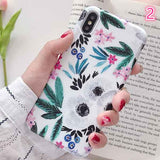 Vintage Colorful Flower Leaf Soft IMD Phone Case Back Cover - iPhone XS Max/XR/XS/X/8 Plus/8/7 Plus/7/6s Plus/6s/6 Plus/6 - halloladies