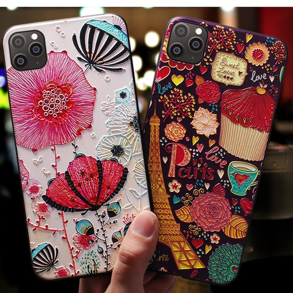 Art Cartoon Paint Phone Case Back Cover for iPhone 12 Pro Max/12 Pro/12/12 Mini/SE/11 Pro Max/11 Pro/11/XS Max/XR/XS/X/8 Plus/8 - halloladies