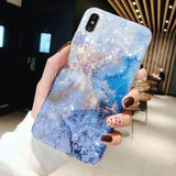 Simple Marble Shell Silicone iPhone Case Back Cover for iPhone 11 Pro Max/11 Pro/11/XS Max/XR/XS/X/8 Plus/8/7 Plus/7 - halloladies