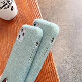 Warm Velvet Cloth Solid Color Phone Case Back Cover - iPhone 11 Pro Max/11 Pro/11/XS Max/XR/XS/X/8 Plus/8/7 Plus/7 - halloladies