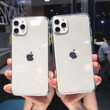 Transparent Candy Color Button Soft Phone Case Back Cover - iPhone 11/11 Pro/11 Pro Max/XS Max/XR/XS/X/8 Plus/8/7 Plus/7 - halloladies