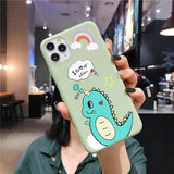 Cartoon Cute Dinosaur Rainbow Letter Couples Soft Phone Case Back Cover - iPhone 11/11 Pro/11 Pro Max/XS Max/XR/XS/X/8 Plus/8/7 Plus/7 - halloladies