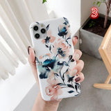 Retro Flower Leaf Soft Phone Case Back Cover for iPhone 12 Pro Max/12 Pro/12/12 Mini/11 Pro Max/11 Pro/11/XS Max/XR/XS/X/8 Plus/8/7 Plus/7 - halloladies