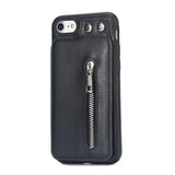 Fashion Zipper Leather Card Holder Wallet Phone Case Back Cover - iPhone XS Max/XR/XS/X/8 Plus/8/7 Plus/7/6s Plus/6s/6 Plus/6 - halloladies