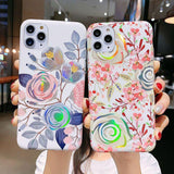 Creative Laser Colorful Flower Soft Phone Case Back Cover - iPhone 11/11 Pro/11 Pro Max/XS Max/XR/XS/X/8 Plus/8/7 Plus/7 - halloladies