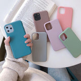 Cute Matte Solid Candy Phone Case Back Cover - iPhone 12 Pro Max/12 Pro/12/12 Mini/SE/11 Pro Max/11 Pro/11/XS Max/XR/XS/X/8 Plus/8 - halloladies