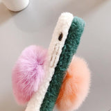 Warm Furry Love Heart Phone Case Back Cover for iPhone 11 Pro Max/11 Pro/11/XS Max/XR/XS/X/8 Plus/8/7 Plus/7 - halloladies