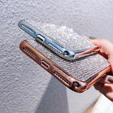Fashion Bling Rhinestone Plating Edge Soft Phone Case Back Cover - iPhone 11/11 Pro/11 Pro Max/XS Max/XR/XS/X/8 Plus/8/7 Plus/7 - halloladies