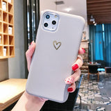 Gold Love Heart Electroplating Soft TPU Phone Case Back Cover - iPhone 12 Pro Max/12 Pro/12/12 Mini/SE/11 Pro Max/11 Pro/11/XS Max/XR/XS/X/8 Plus/8 - halloladies