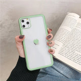 Contrast Color Love Heart Transpaent Hard Phone Case Back Cover for iPhone 12 Pro Max/12 Pro/12/12 Mini/SE/11 Pro Max/11 Pro/11/XS Max/XR/XS/X/8 Plus/8 - halloladies