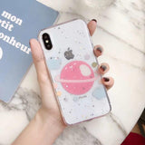 Glitter Space Planet Stars Clear Phone Case Back Cover for iPhone 11/11 Pro/11 Pro Max/XS Max/XR/XS/X/8 Plus/8/7 Plus/7 - halloladies