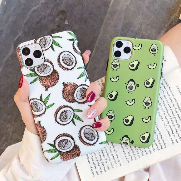 Fruit Avocado Fig Cartoon Soft Phone Case Back Cover for iPhone 12 Pro Max/12 Pro/12/12 Mini/SE/11 Pro Max/11 Pro/11/XS Max/XR/XS/X/8 Plus/8 - halloladies