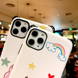 Cute Cartoon Rainbow Dinosaur Unicorn Phone Case Back Cover for iPhone 11 Pro Max/11 Pro/11/XS Max/XR/XS/X/8 Plus/8/7 Plus/7 - halloladies