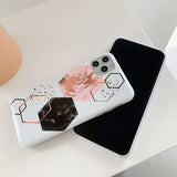 Gradient Geometric Classical Pattern Marble Soft Phone Case Back Cover for iPhone 12 Pro Max/12 Pro/12/12 Mini/SE/11 Pro Max/11 Pro/11/XS Max/XR/XS/X/8 Plus/8 - halloladies